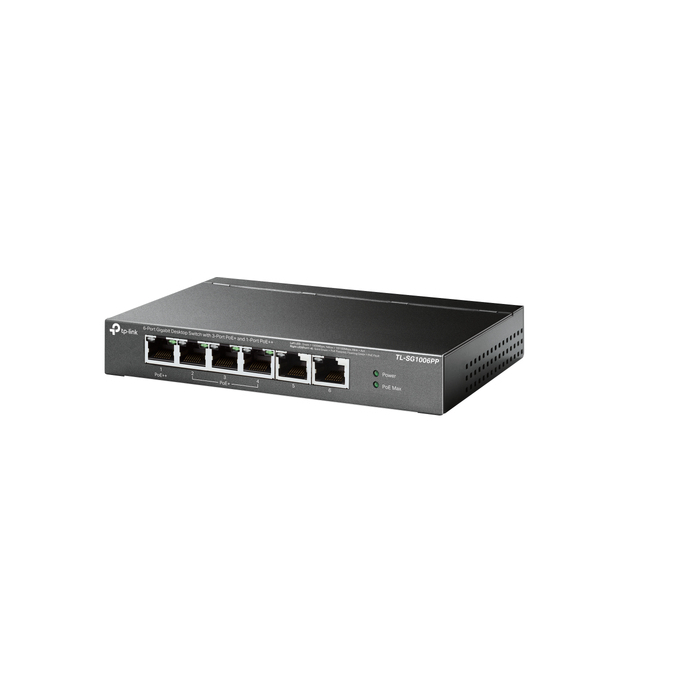 TP-Link TL-SG1006PP commutateur réseau Non-géré Gigabit Ethernet (10/100/1000) Connexion Ethernet, supportant l'alimentation via ce port (PoE) Gris