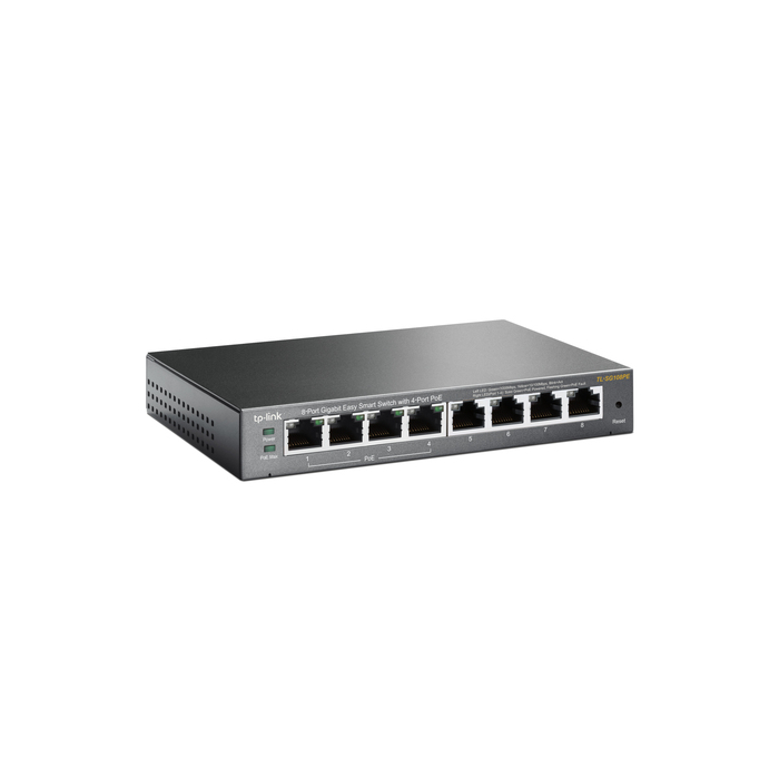 TP-Link TL-SG108PE Géré L2 Gigabit Ethernet (10/100/1000) Connexion Ethernet, supportant l'alimentation via ce port (PoE) Noir