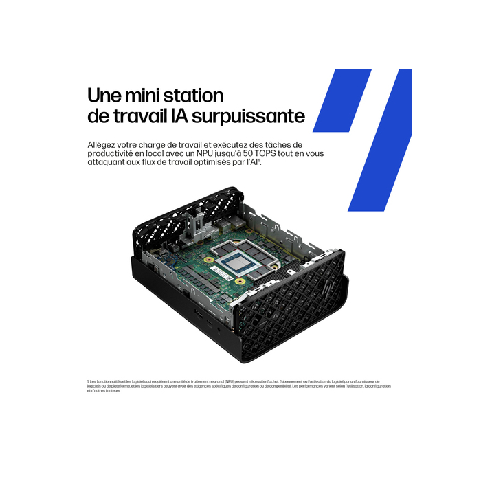 HP Z2 Mini G1a Workstation Desktop PC Copilot+ PC Windows 11 Pro Mini PC Station de travail Noir