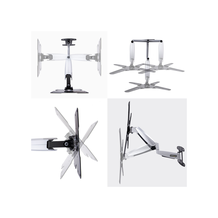 StarTech.com Support Mural TV VESA - Fixation Murale VESA Réglable pour Écrans 23-55" - Support Mural TV Mince Supportant 30kg - Bras Articulé TV 55 pouces - Support Mural TV Pivotant/Extensible/Basculant