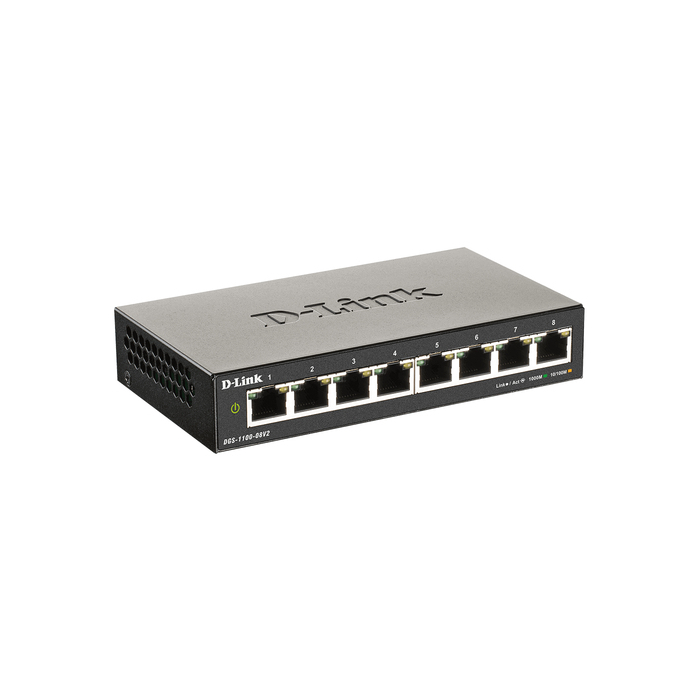 D-Link DGS-1100-08V2 Géré L2 Gigabit Ethernet (10/100/1000) Noir