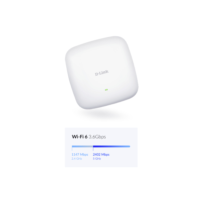 D-Link Nuclias Connect ‑ Point d’accès PoE bibande AX3600 Wi‑Fi 6