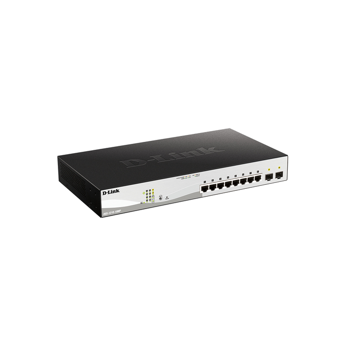 D-Link DGS-1210-10MP Géré L2 Gigabit Ethernet (10/100/1000) Connexion Ethernet, supportant l'alimentation via ce port (PoE) Noir, Gris
