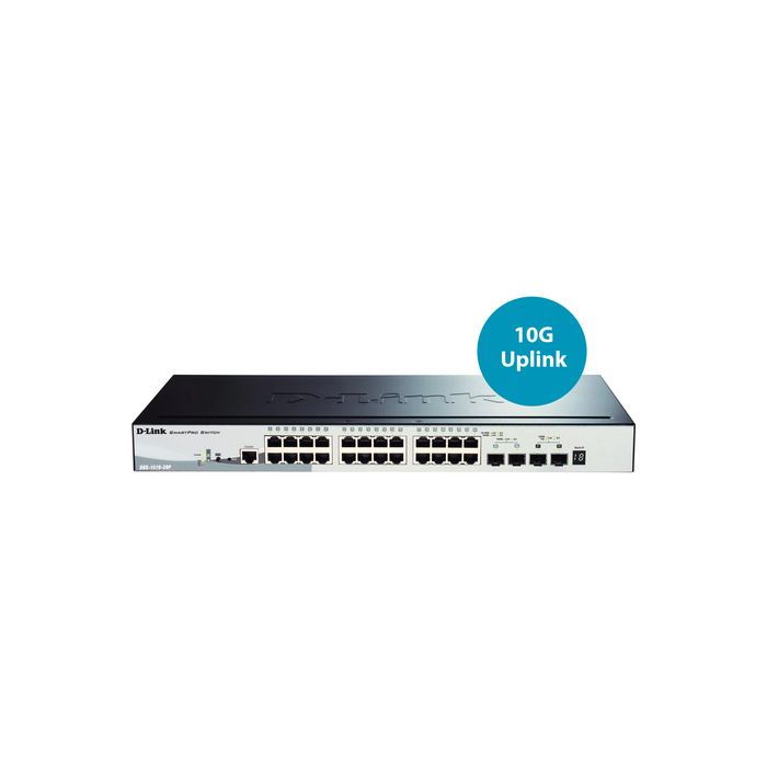 D-Link DGS-1510-28P commutateur réseau Géré L3 Gigabit Ethernet (10/100/1000) Connexion Ethernet, supportant l'alimentation via ce port (PoE) Noir