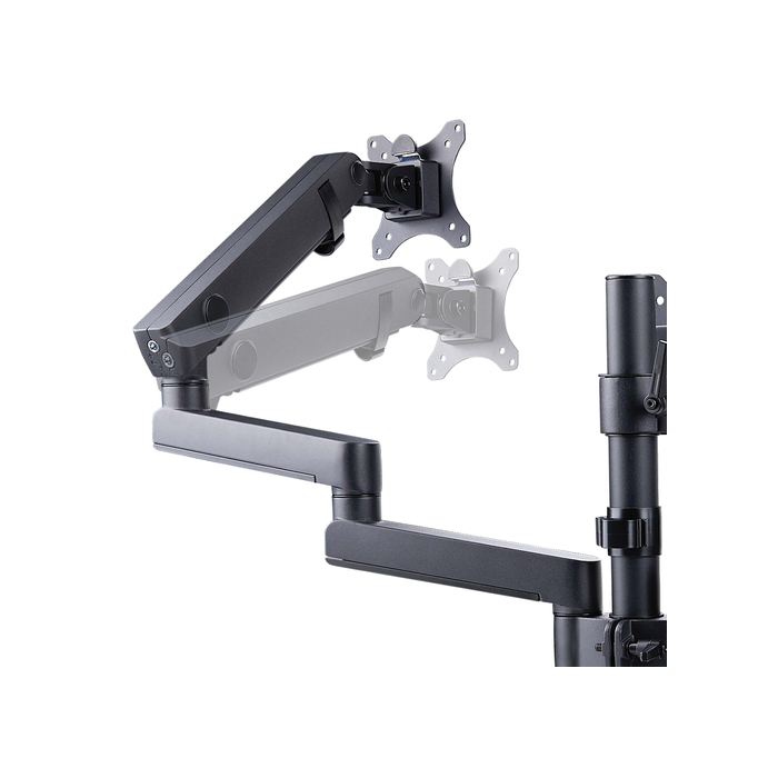 StarTech.com Support de Bureau pour 3 Écrans 27", VESA 75x75/100x100, Bras Articulé Réglable sans Outils, Pince en C/Passe-Fil, Support d'Écrans 27 pouces, Bras pour Moniteur Assisté par Ressort