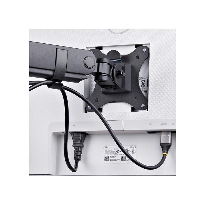 StarTech.com Support de Bureau pour 3 Écrans 27", VESA 75x75/100x100, Bras Articulé Réglable sans Outils, Pince en C/Passe-Fil, Support d'Écrans 27 pouces, Bras pour Moniteur Assisté par Ressort
