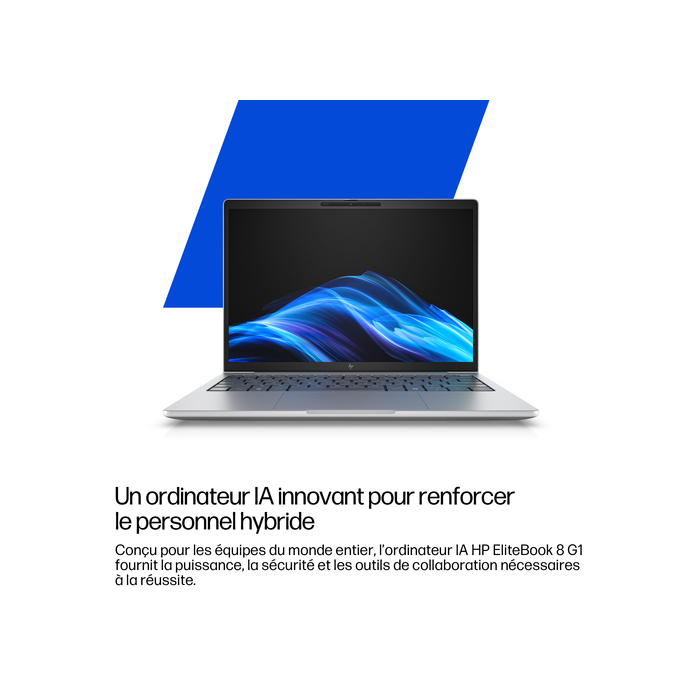 HP EliteBook 8 G1i 16 inch Notebook AI PC Wolf Pro Security Edition Copilot+ PC Intel Core Ultra 5 225U Ordinateur portable 40,6 cm (16") WUXGA 16 Go DDR5-SDRAM 512 Go SSD Wi-Fi 7 (802.11be) Windows 11 Pro Argent