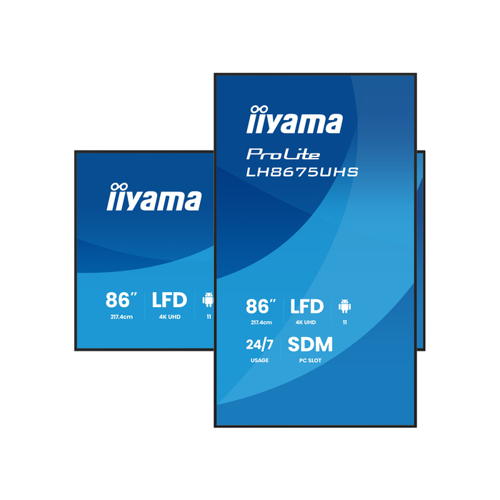 iiyama LH8675UHS-B2AG Écran d'affichage dynamique Écran plat de signalisation numérique 2,17 m (85.6") LCD Wifi 500 cd/m² 4K Ultra HD Noir Intégré dans le processeur Android 11 24/7