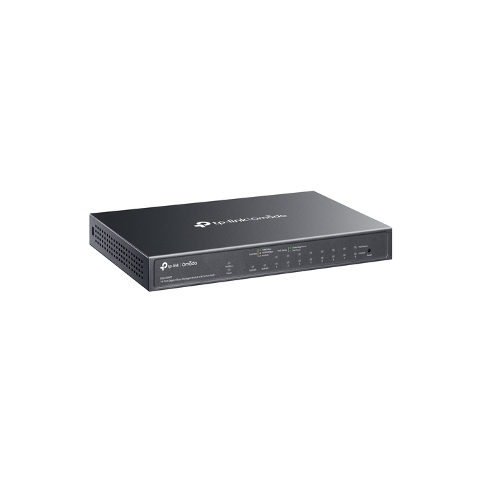 TP-Link Omada ES210GMP commutateur réseau Géré Gigabit Ethernet (10/100/1000) Connexion Ethernet, supportant l'alimentation via ce port (PoE) Noir