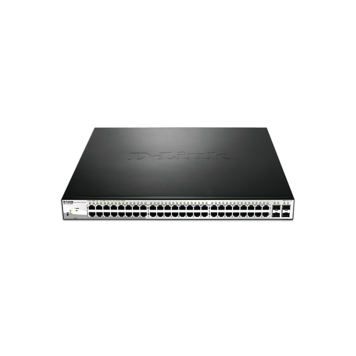 D-Link DGS-1210-52MP Géré L2 Gigabit Ethernet (10/100/1000) Connexion Ethernet, supportant l'alimentation via ce port (PoE) Noir, Gris