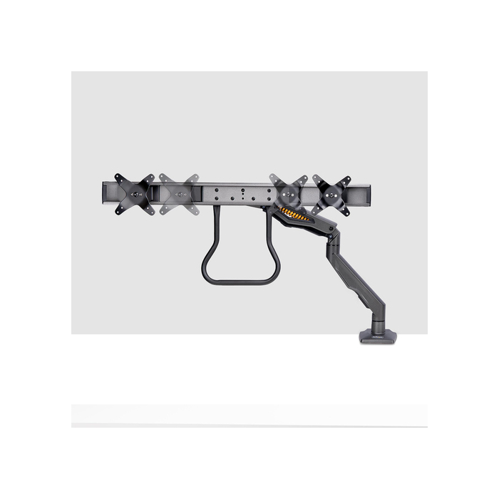 StarTech.com Bras pour Double Moniteur avec Barre Transversale, Écrans Jusqu'à 27", VESA 75x75/100x100, Max 15kg, Pince en C, Entièrement Articulé, Ressort Mécanique, TAA
