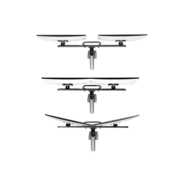 StarTech.com Bras pour Double Moniteur avec Barre Transversale, Écrans Jusqu'à 27", VESA 75x75/100x100, Max 15kg, Pince en C, Entièrement Articulé, Ressort Mécanique, TAA