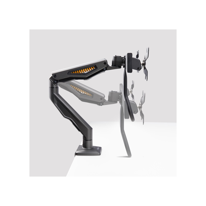 StarTech.com Bras pour Double Moniteur avec Barre Transversale, Écrans Jusqu'à 27", VESA 75x75/100x100, Max 15kg, Pince en C, Entièrement Articulé, Ressort Mécanique, TAA