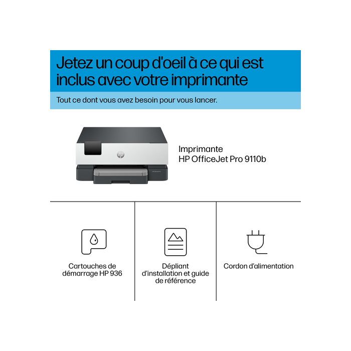 HP OfficeJet Pro 9110b Sans fil Couleur Imprimante, Impression recto-verso