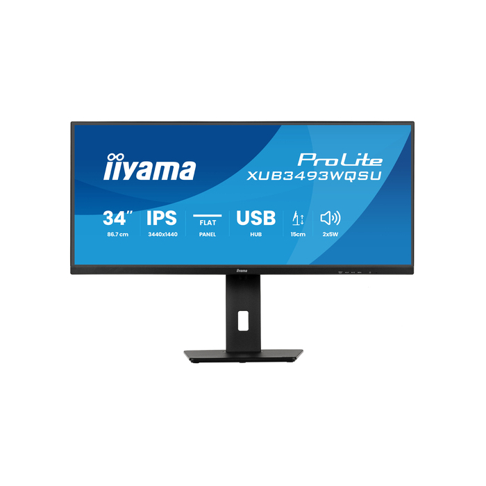 iiyama ProLite XUB3493WQSU-B6 écran plat de PC 86,4 cm (34") 1440 x 3440 pixels UltraWide Quad HD LED Noir
