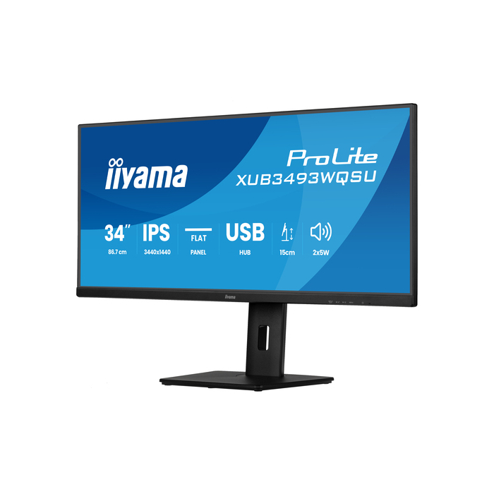 iiyama ProLite XUB3493WQSU-B6 écran plat de PC 86,4 cm (34") 1440 x 3440 pixels UltraWide Quad HD LED Noir