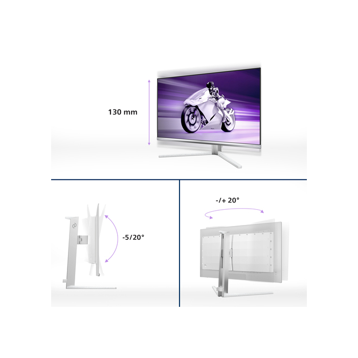 Philips Evnia 8000 27M2N8500/00 écran plat de PC 67,3 cm (26.5") 2560 x 1440 pixels Quad HD QD-OLED Blanc
