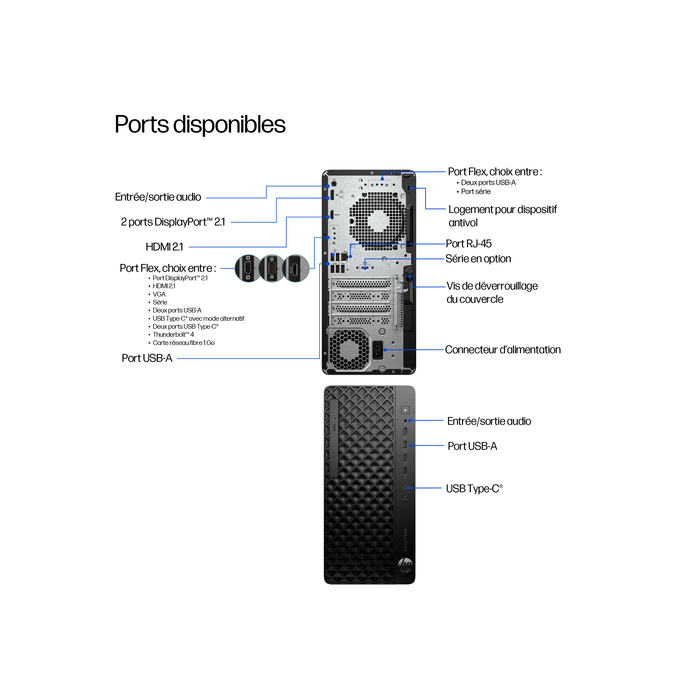 HP EliteDesk 8 Tower G1i Desktop AI Intel Core Ultra 5 235 5GHz 16 Go DDR5-SDRAM Windows 11 Pro Noir