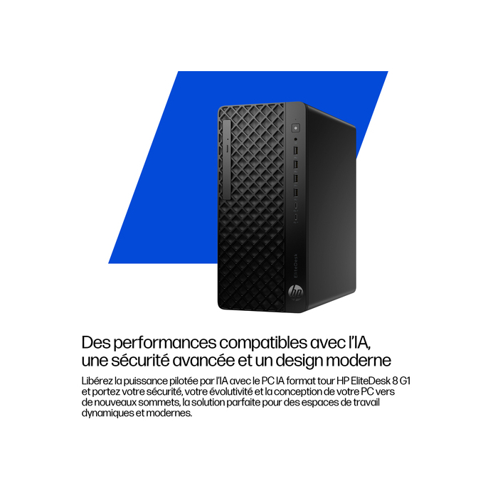HP EliteDesk 8 Tower G1i Desktop AI Intel Core Ultra 5 235 5GHz 16 Go DDR5-SDRAM Windows 11 Pro Noir