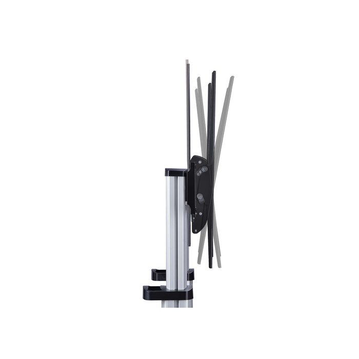 StarTech.com Support TV à Roulettes pour Écrans Plats de 60 à 100 pouces jusqu'à 100 kg, Réglage en Hauteur par Manivelle, Support/Chariot Télé Mobile