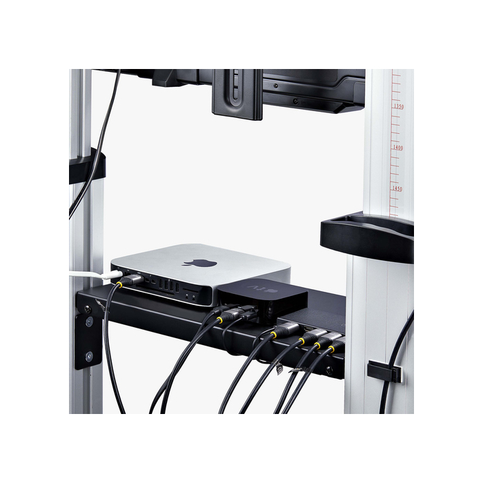 StarTech.com Support TV à Roulettes pour Écrans Plats de 60 à 100 pouces jusqu'à 100 kg, Réglage en Hauteur par Manivelle, Support/Chariot Télé Mobile