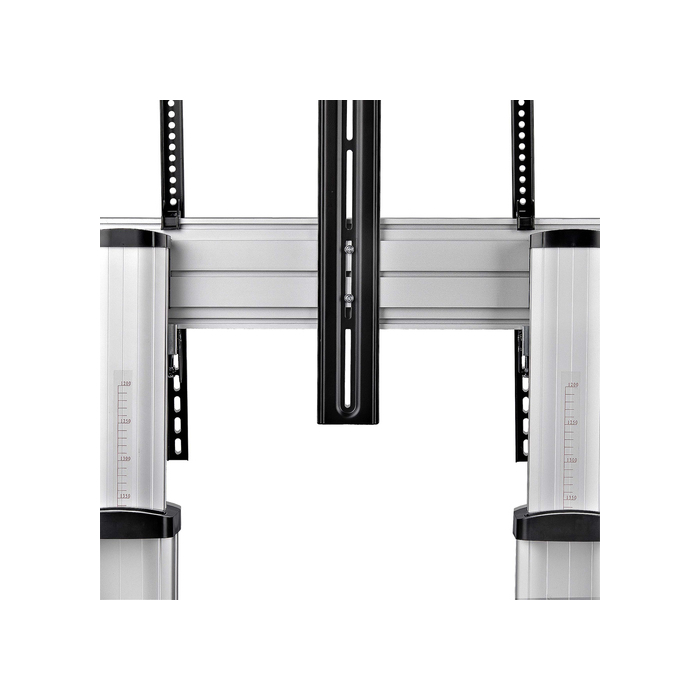 StarTech.com Support TV à Roulettes pour Écrans Plats de 60 à 100 pouces jusqu'à 100 kg, Réglage en Hauteur par Manivelle, Support/Chariot Télé Mobile