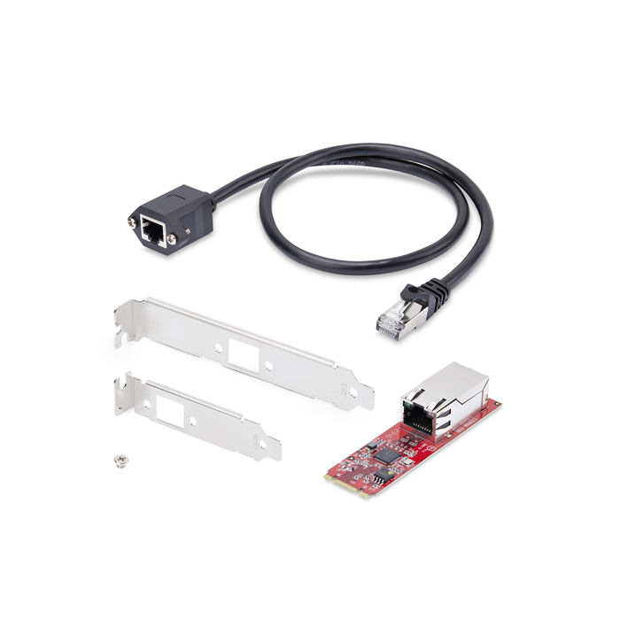 StarTech.com Carte Réseau M.2 2280 à 1 Port 2.5 GbE, Vitesses Multi-Gigabit (2.5G/1G/100M/10M), NIC NBASE-T (802.3bz), Clé M.2 B+M, Interface PCIe Ethernet, Pour SFF/PC de Bureau