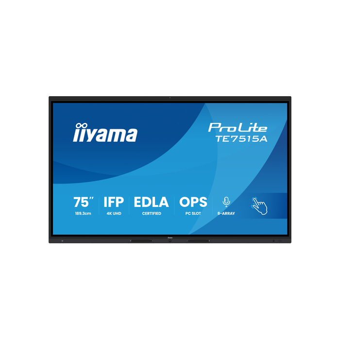 iiyama TE7515A-B1AG Écran d'affichage dynamique Écran plat interactif 190,5 cm (75") Wifi 550 cd/m² 4K Ultra HD Noir Écran tactile Intégré dans le processeur Android