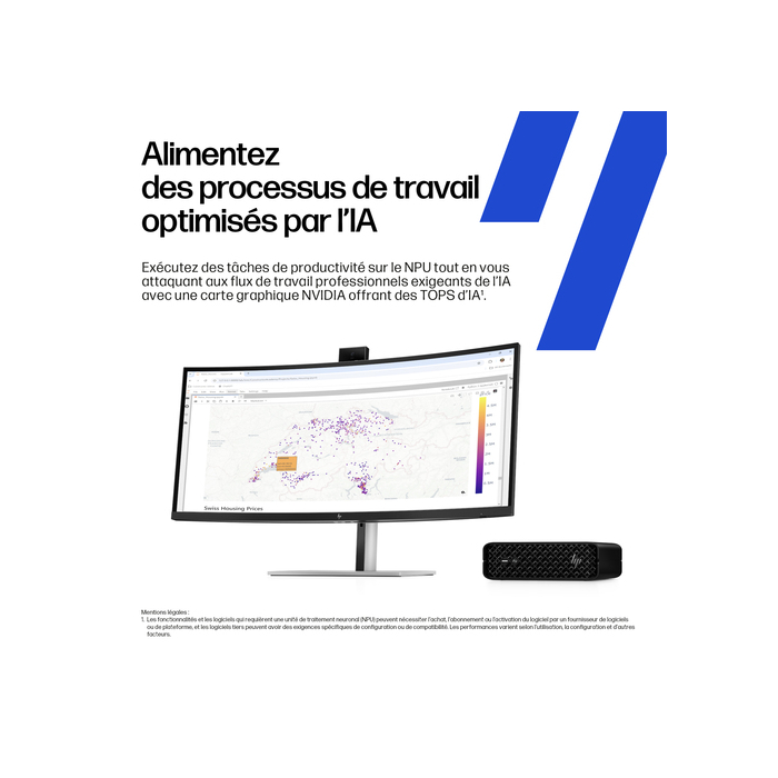 HP Z2 Mini G1i Workstation Desktop PC Intel Core Ultra 7 265 16 Go DDR5-SDRAM NVIDIA RTX A400 Windows 11 Pro Mini PC Station de travail AI PC, AI Workstation Noir