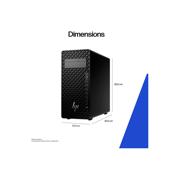 HP Z2 Tower G1i Intel Core Ultra 7 265K 32 Go DDR5-SDRAM 1 To SSD Windows 11 Pro Station de travail AI PC, AI Workstation Noir