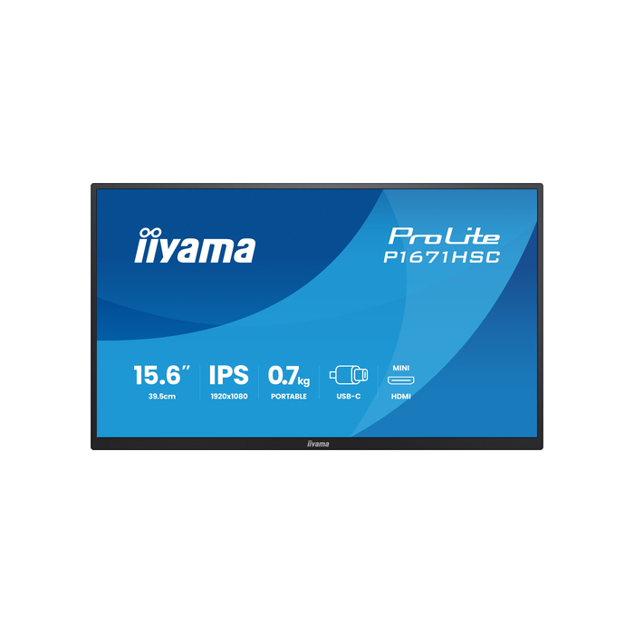 iiyama ProLite P1671HSC-B1 écran plat de PC 39,6 cm (15.6") 1920 x 1080 pixels Full HD LED Noir