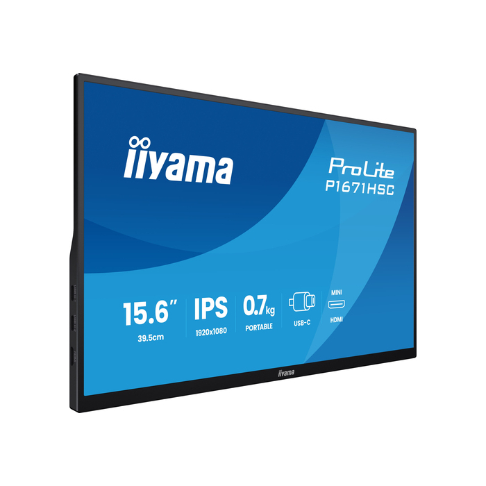 iiyama ProLite P1671HSC-B1 écran plat de PC 39,6 cm (15.6") 1920 x 1080 pixels Full HD LED Noir