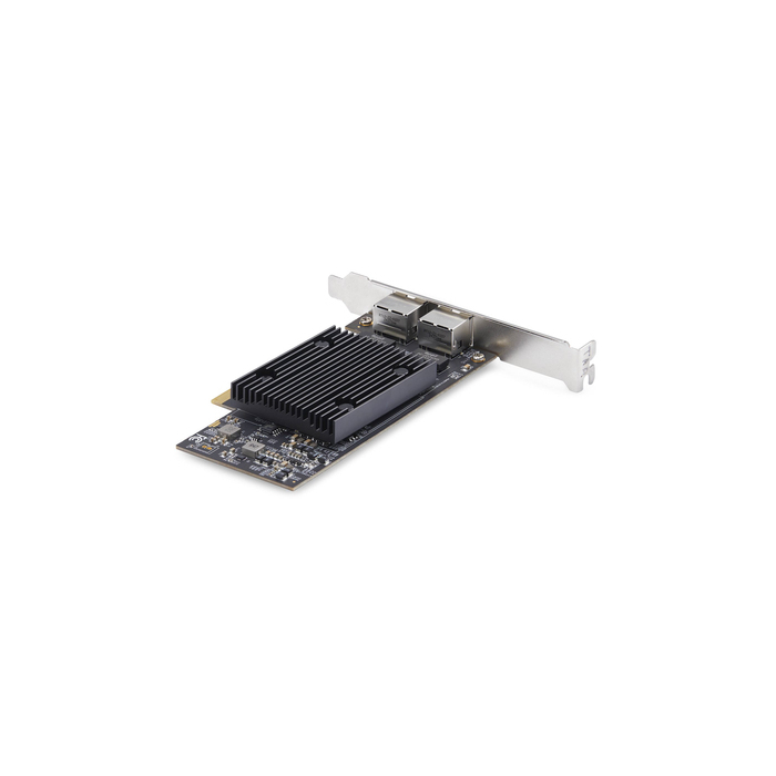 StarTech.com Carte Réseau PCIe 10 Gb Ethernet à 2 Ports, Carte d'Interface Réseau 10 GbE, Chipset Broadcom BCM57416, Double RJ45 10GBase-T/Gigabit, Carte NIC, TAA