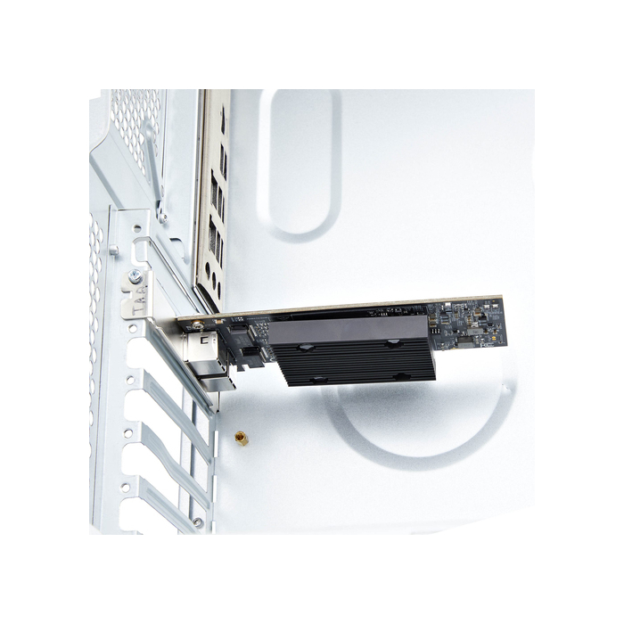 StarTech.com Carte Réseau PCIe 10 Gb Ethernet à 2 Ports, Carte d'Interface Réseau 10 GbE, Chipset Broadcom BCM57416, Double RJ45 10GBase-T/Gigabit, Carte NIC, TAA