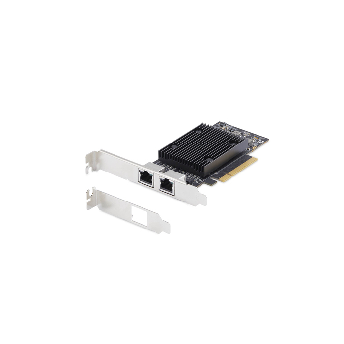 StarTech.com Carte Réseau PCIe 10 Gb Ethernet à 2 Ports, Carte d'Interface Réseau 10 GbE, Chipset Broadcom BCM57416, Double RJ45 10GBase-T/Gigabit, Carte NIC, TAA