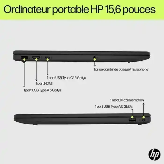 Ordinateur Portable HP 15 - Écran 15,6" - Full HD - Intel Core i5 13e i5-1334U - 16 Go - 1 To SSD - Argenté- Windows 11 Home - Webcam - Wireless