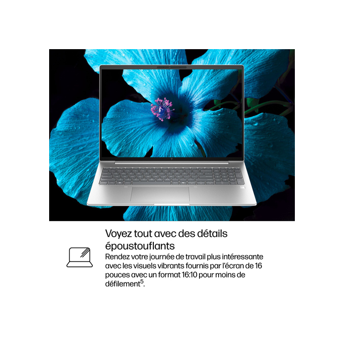 HP EliteBook 6 G1i 16 AI Intel Core Ultra 7 255U - 512GB SSD 16GB - 1920 x 1200 - Aluminium argent - W11P