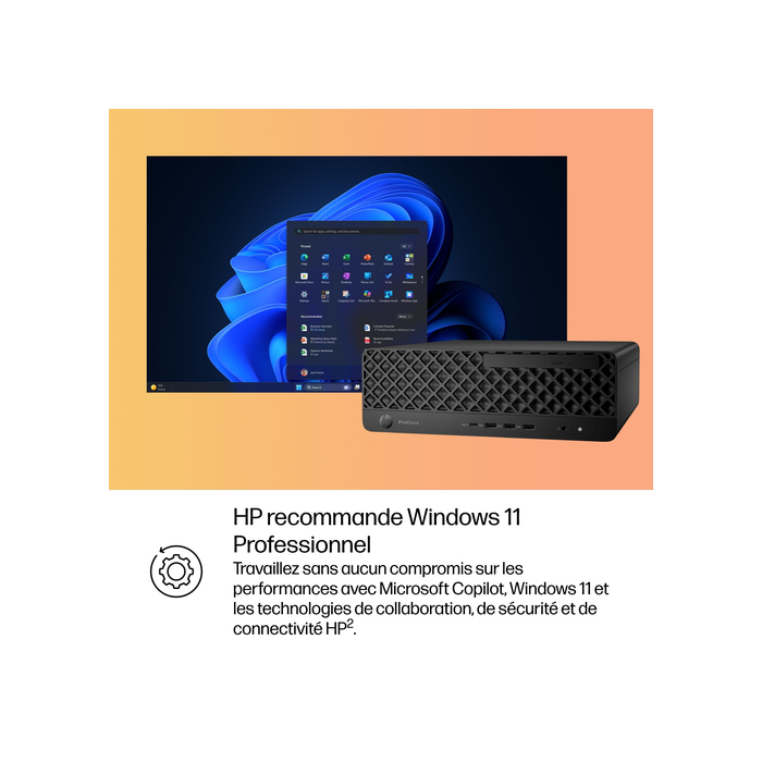 HP ProDesk 4 SFF G1i Desktop AI PC Intel Core Ultra 7 265 16 Go DDR5-SDRAM 512 Go SSD Windows 11 Pro Noir