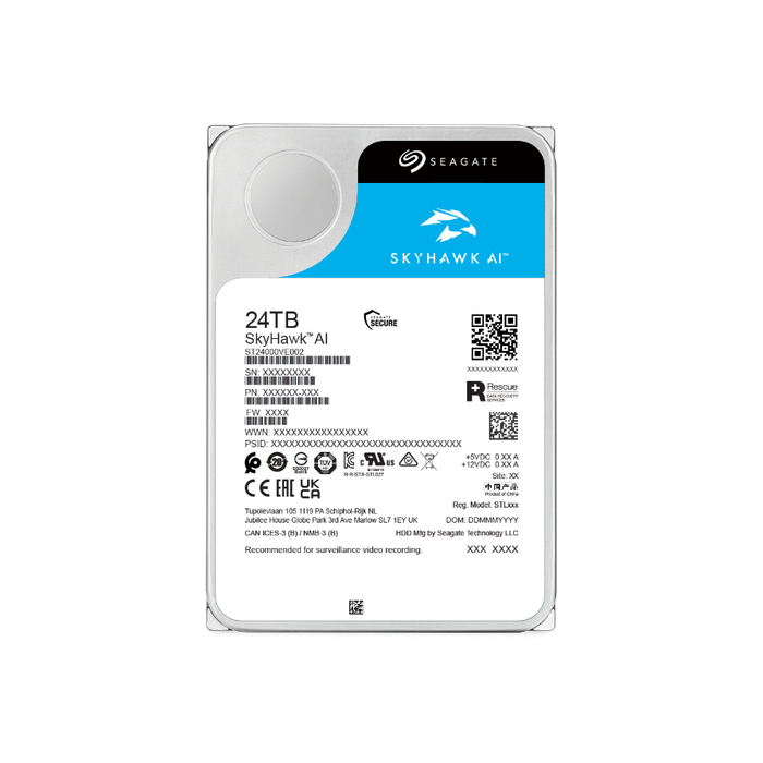 Seagate SkyHawk AI disque dur 24 To 7200 tr/min 512 Mo 3.5" Série ATA III