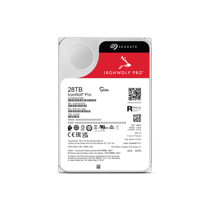 Seagate IronWolf Pro ST28000NT000 disque dur 28 To 7200 tr/min 512 Mo 3.5" Série ATA III