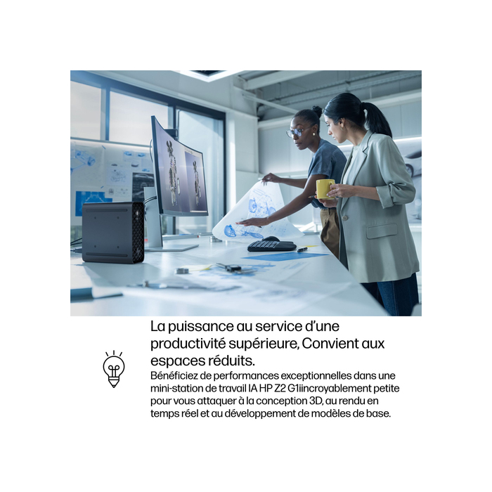 HP Z2 Mini G1i Workstation Desktop PC Intel Core Ultra 7 265 16 Go DDR5-SDRAM Windows 11 Pro Mini PC Station de travail AI PC, AI Workstation Noir