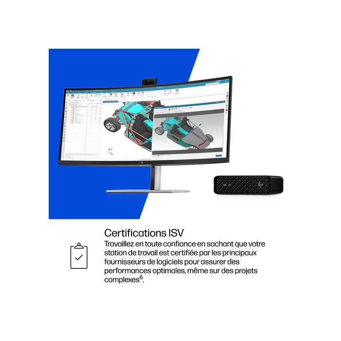 HP Z2 Mini G1i Workstation Desktop PC Intel Core Ultra 7 265 16 Go DDR5-SDRAM Windows 11 Pro Mini PC Station de travail AI PC, AI Workstation Noir