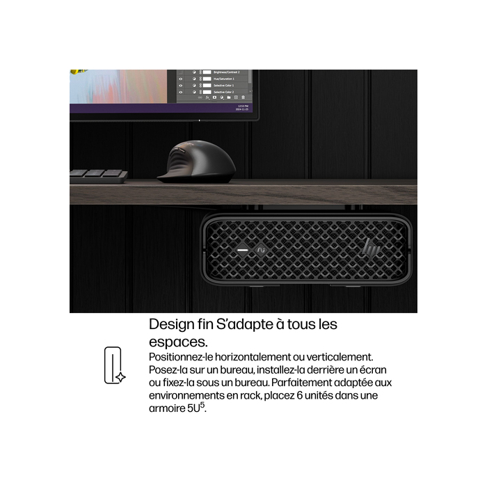 HP Z2 Mini G1i Workstation Desktop PC Intel Core Ultra 7 265 16 Go DDR5-SDRAM Windows 11 Pro Mini PC Station de travail AI PC, AI Workstation Noir