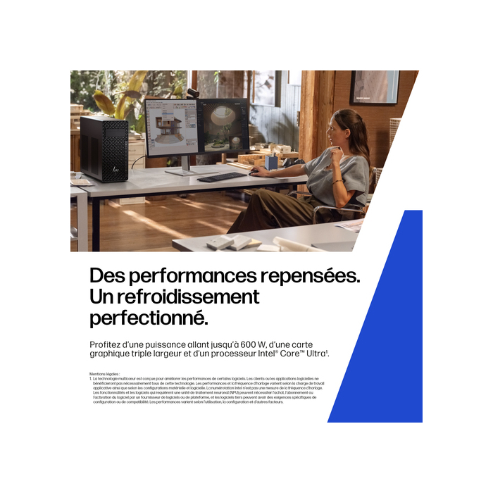 HP Z2 Tower G1i Intel Core Ultra 7 265K 32 Go DDR5-SDRAM 1 To SSD Windows 11 Pro Station de travail AI PC, AI Workstation Noir