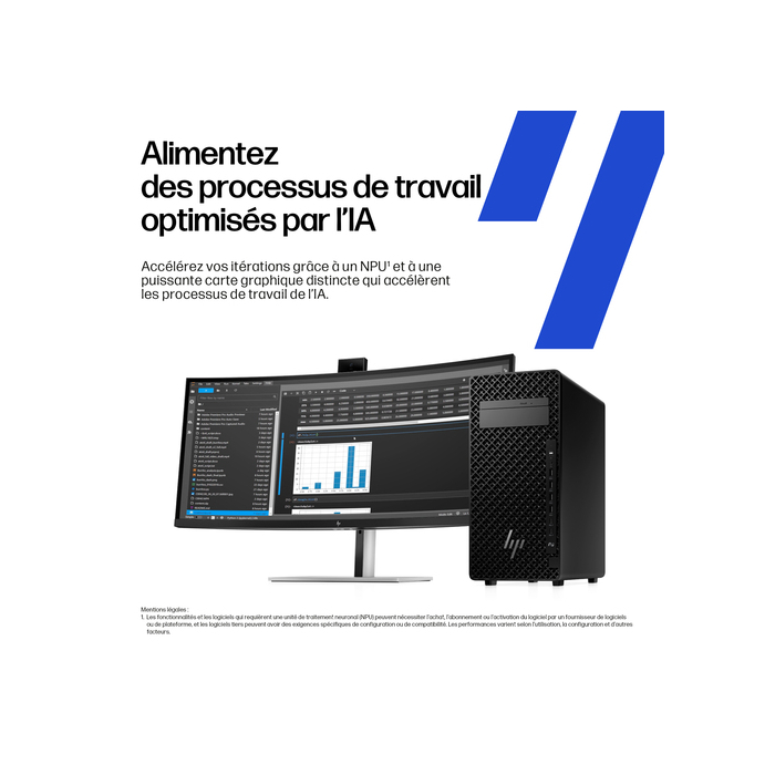 HP Z2 Tower G1i Intel Core Ultra 7 265 16 Go DDR5-SDRAM 1 To SSD Windows 11 Pro Station de travail AI PC, AI Workstation Noir