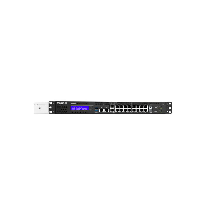 QNAP QGD-1602P Géré L2 2.5G Ethernet (100/1000/2500) Connexion Ethernet, supportant l'alimentation via ce port (PoE) Noir, Gris