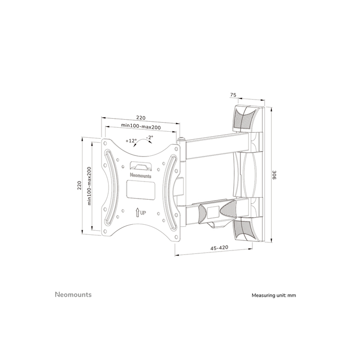 NEOMOUNTS PRODUCTS EUR Neomounts WL40-550BL12 Support pour écran mural 32-55" - orientable - installation facile