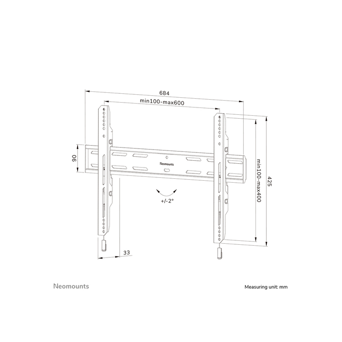 NEOMOUNTS PRODUCTS EUR Neomounts WL30S-850BL16 Support pour écran mural 42-86" - fixe - verrouillable - installation rapide