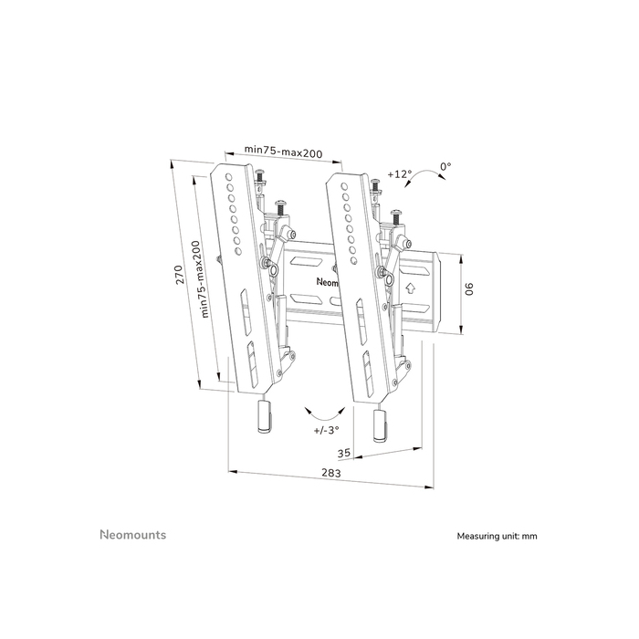 NEOMOUNTS PRODUCTS EUR Neomounts WL35S-850BL12 Support pour écran mural 24-65" - inclinable - verrouillable - installation rapide