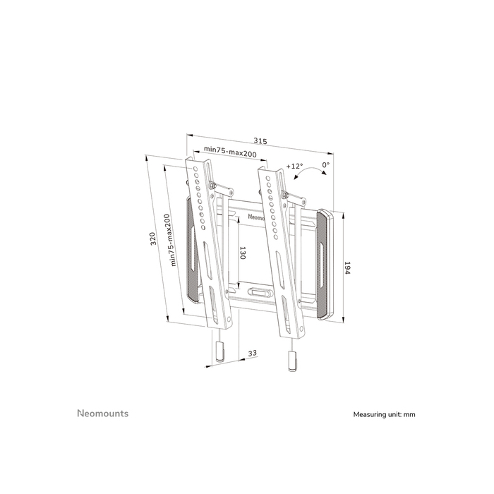 NEOMOUNTS PRODUCTS EUR Neomounts WL35-550BL12 Support pour écran mural 24-65" - inclinable - installation facile
